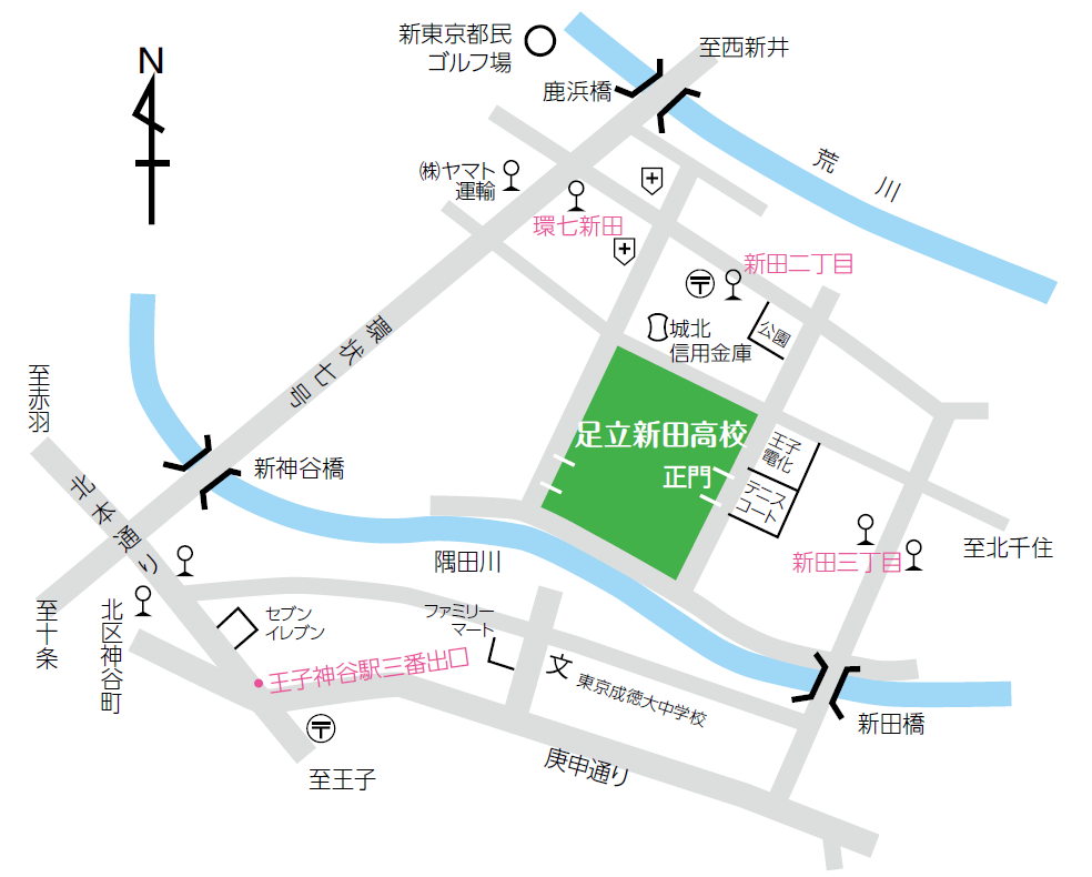 本校の周辺地図