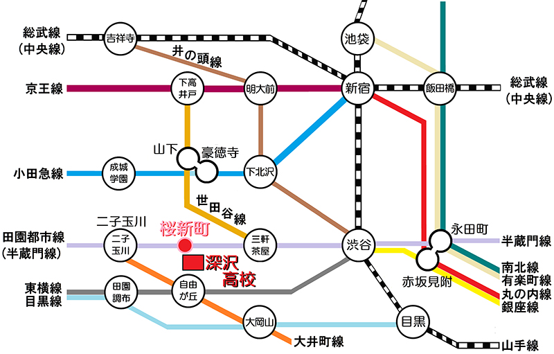 本校の周辺地図