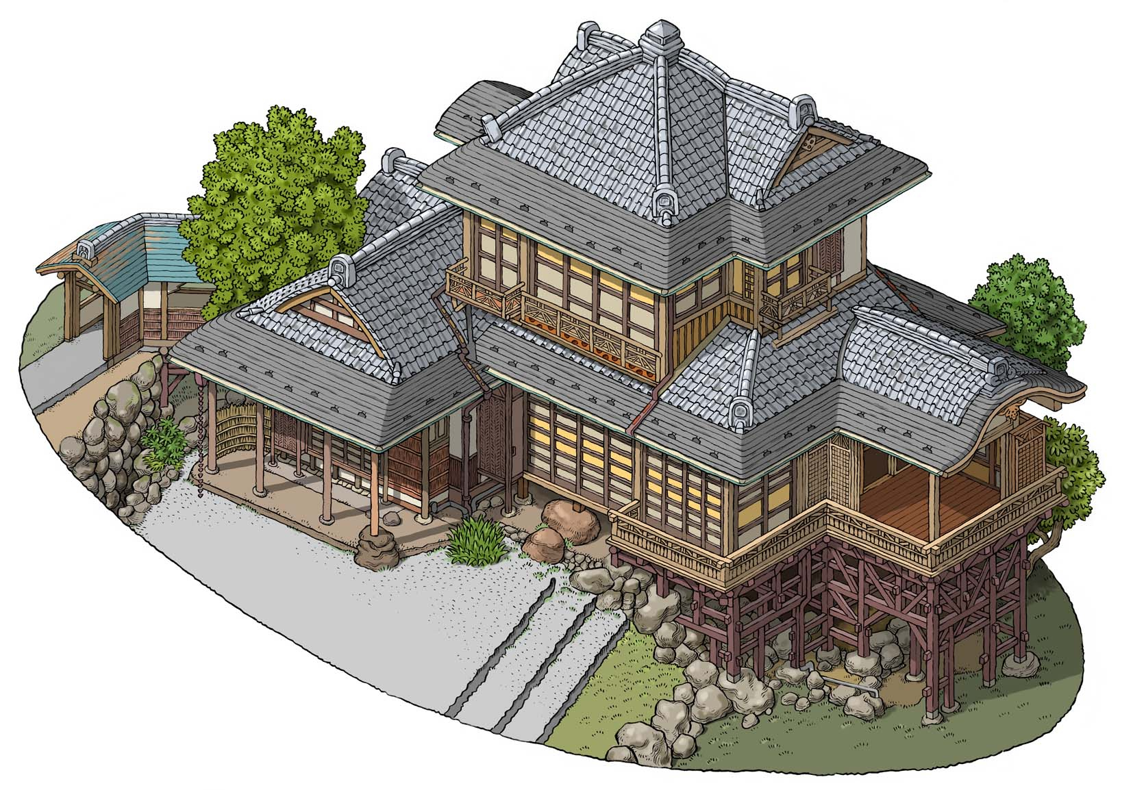 清明亭鳥瞰図の画像