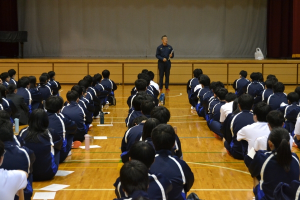 八王子消防署の方から訓練の説明