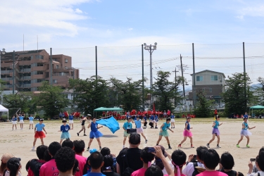 応援パフォーマンス 青団