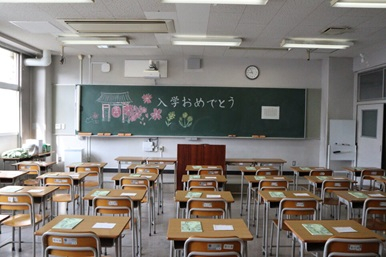 入学式教室黒板アート