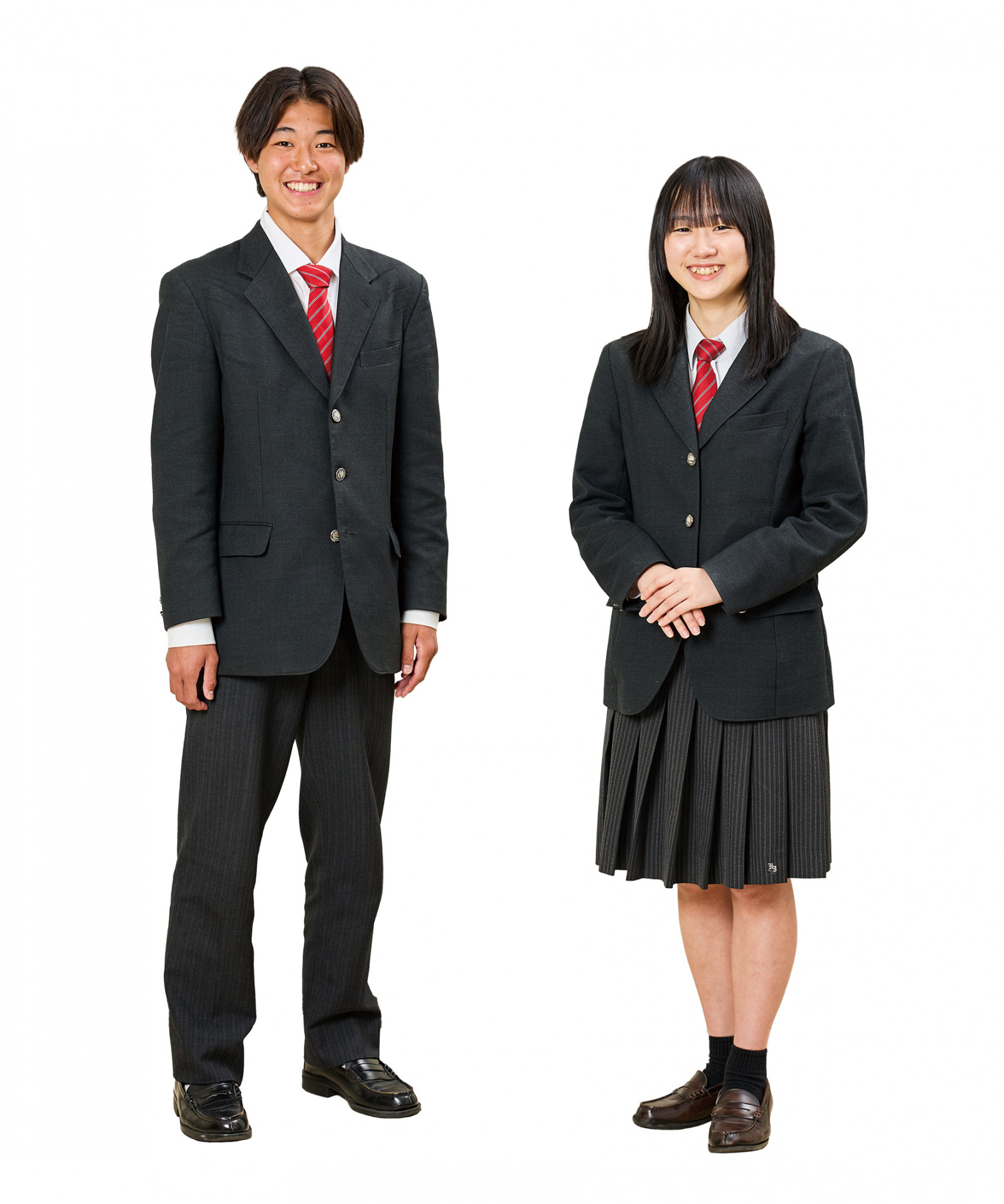 男女の冬服の写真