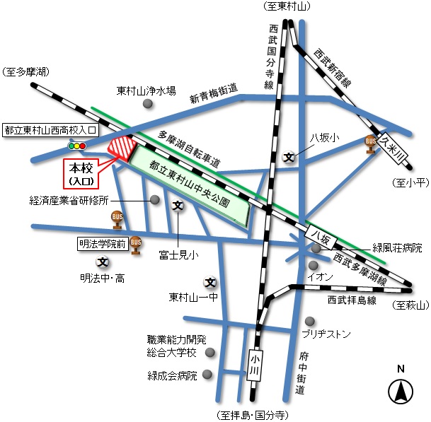 本校の周辺地図