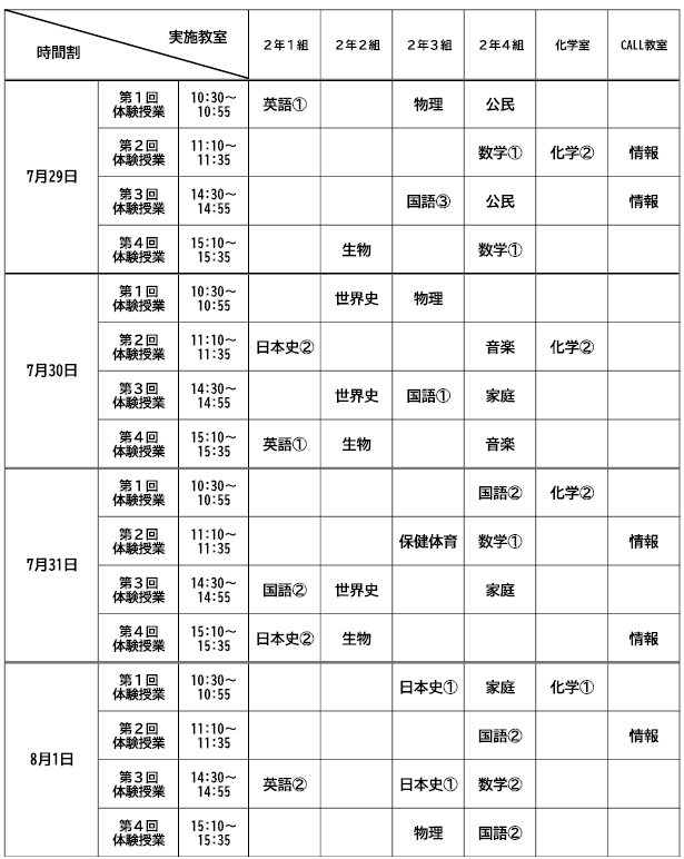 時間割