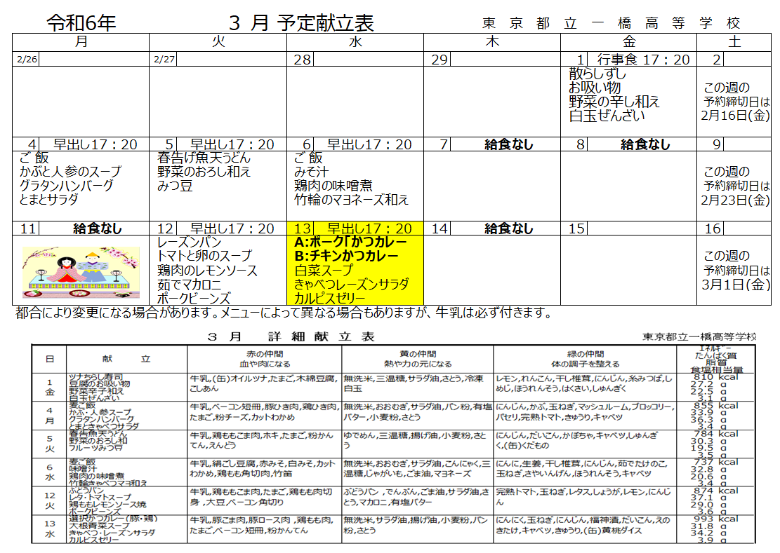 R06_3月給食献立