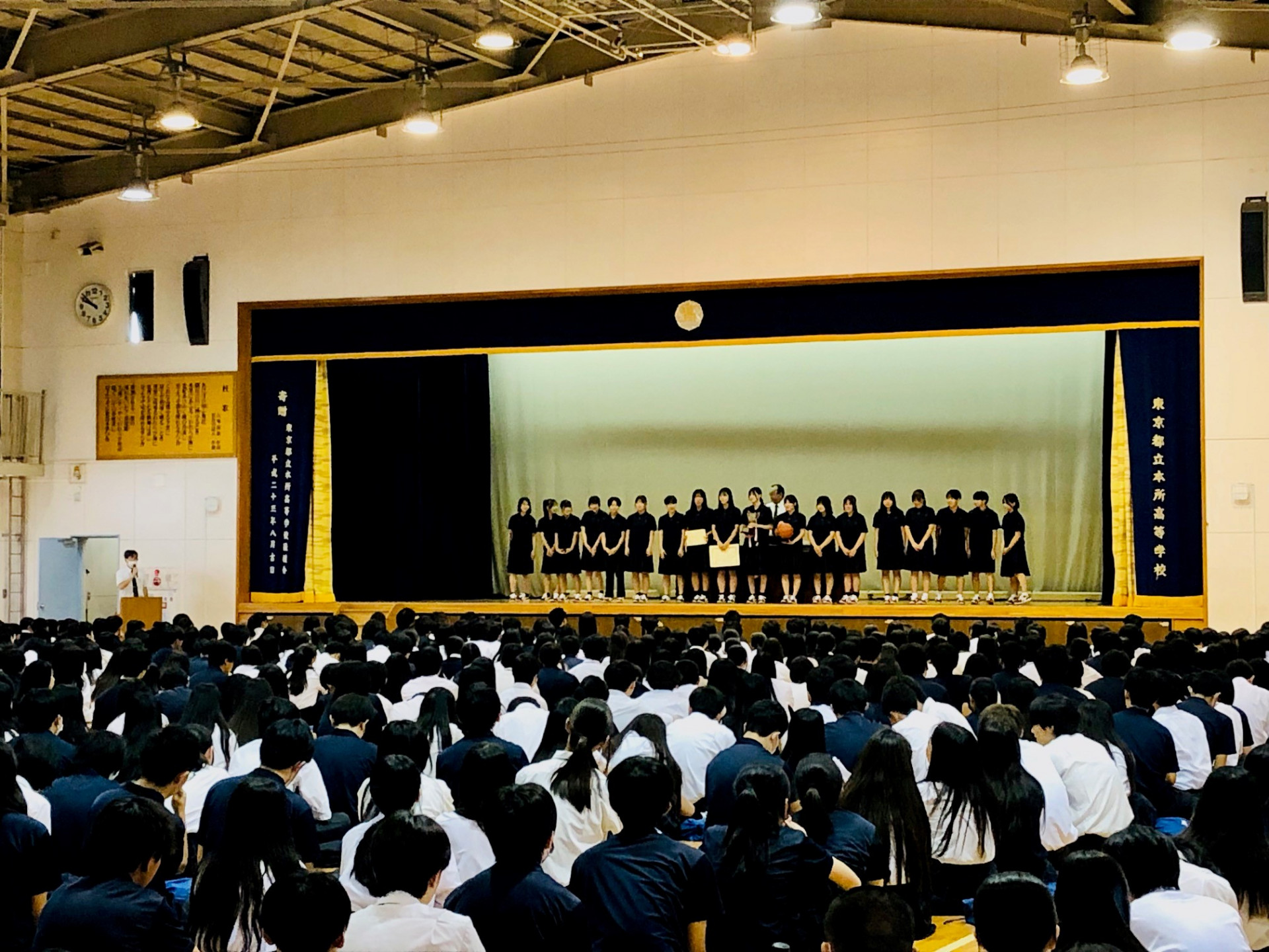 二学期始業式女子バスケ