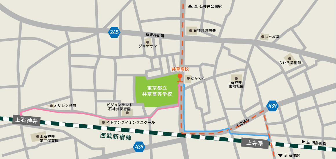 本校の周辺地図