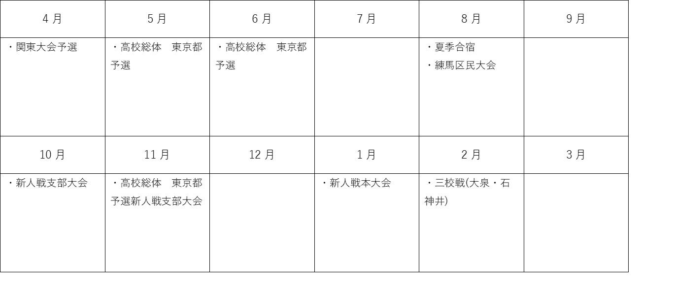 男子バスケットボール部活動計画