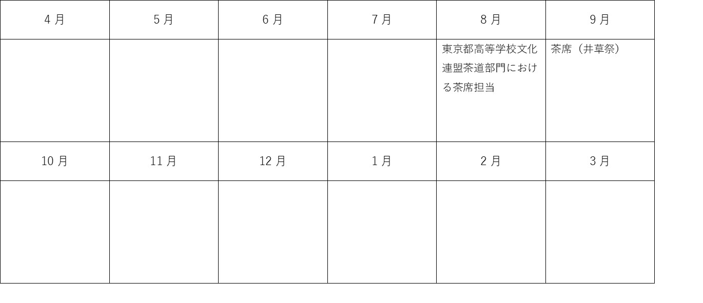 茶道部活動計画