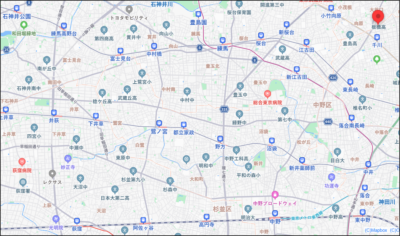 板橋高校周辺マップ