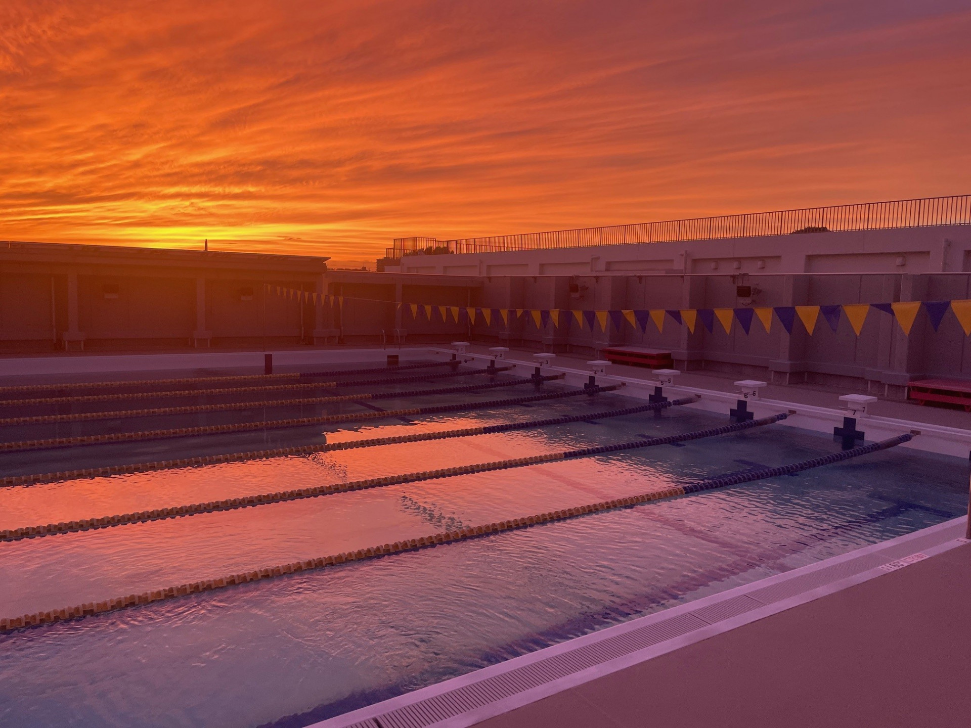 夕焼けプール