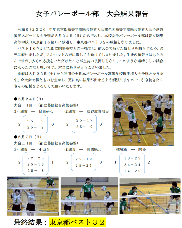 バレー関東大会