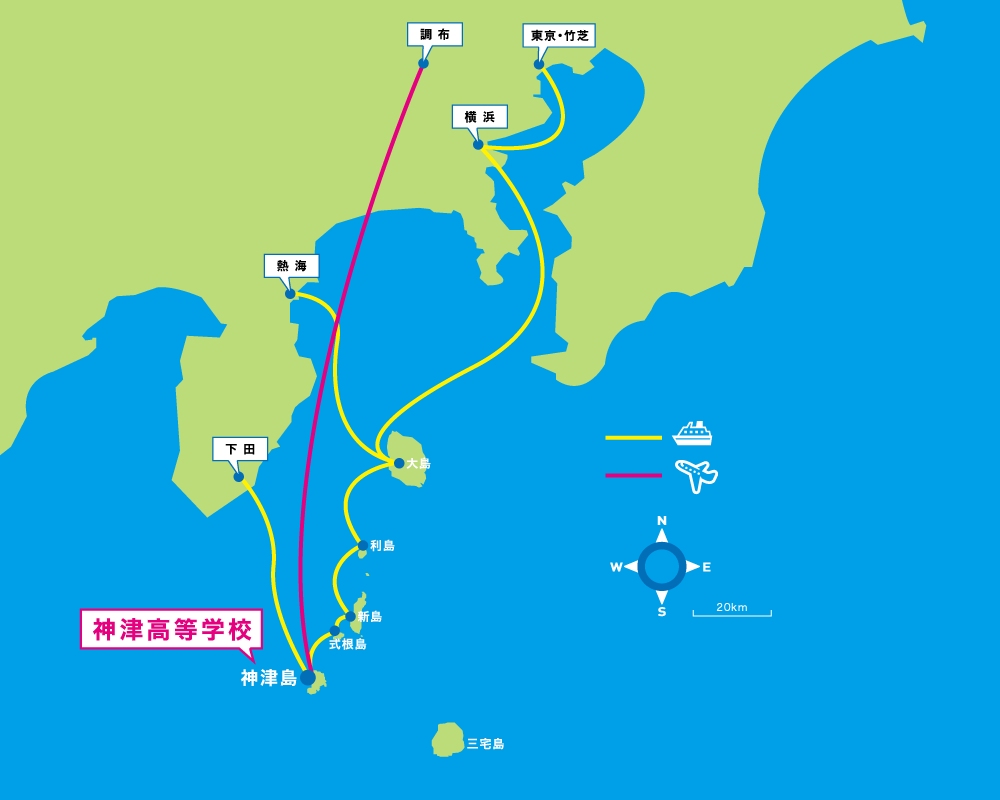 神津島の位置の図