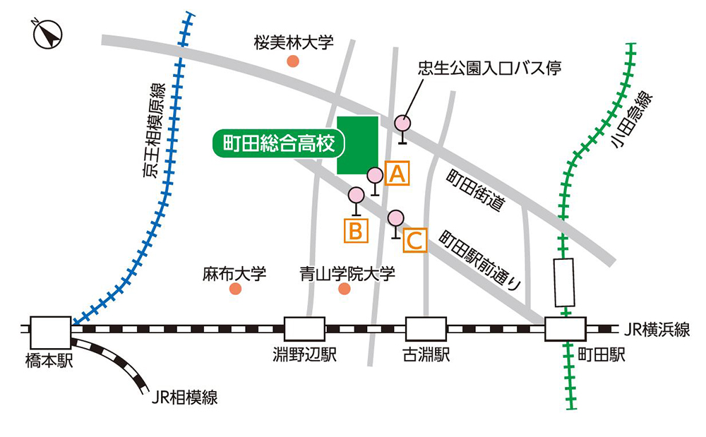 本校の周辺地図