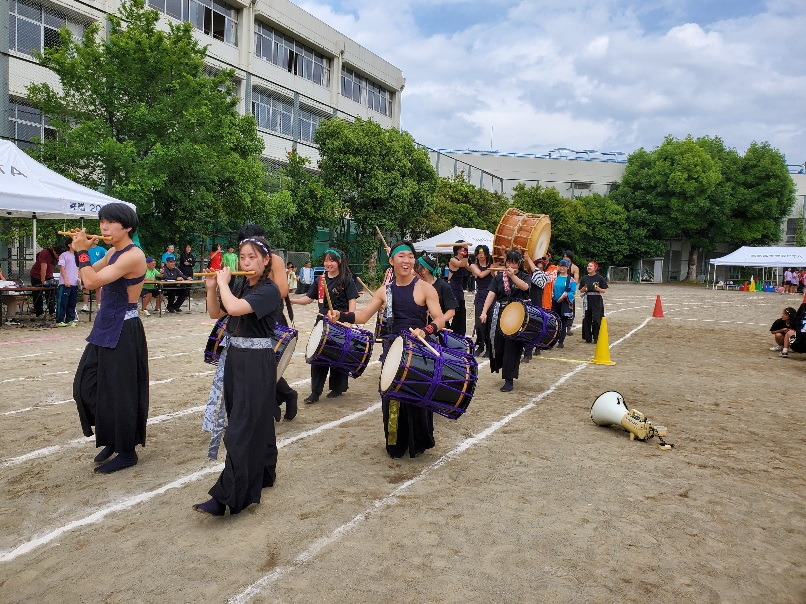 部活対抗リレー和太鼓