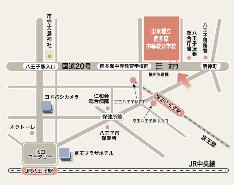 本校の周辺地図