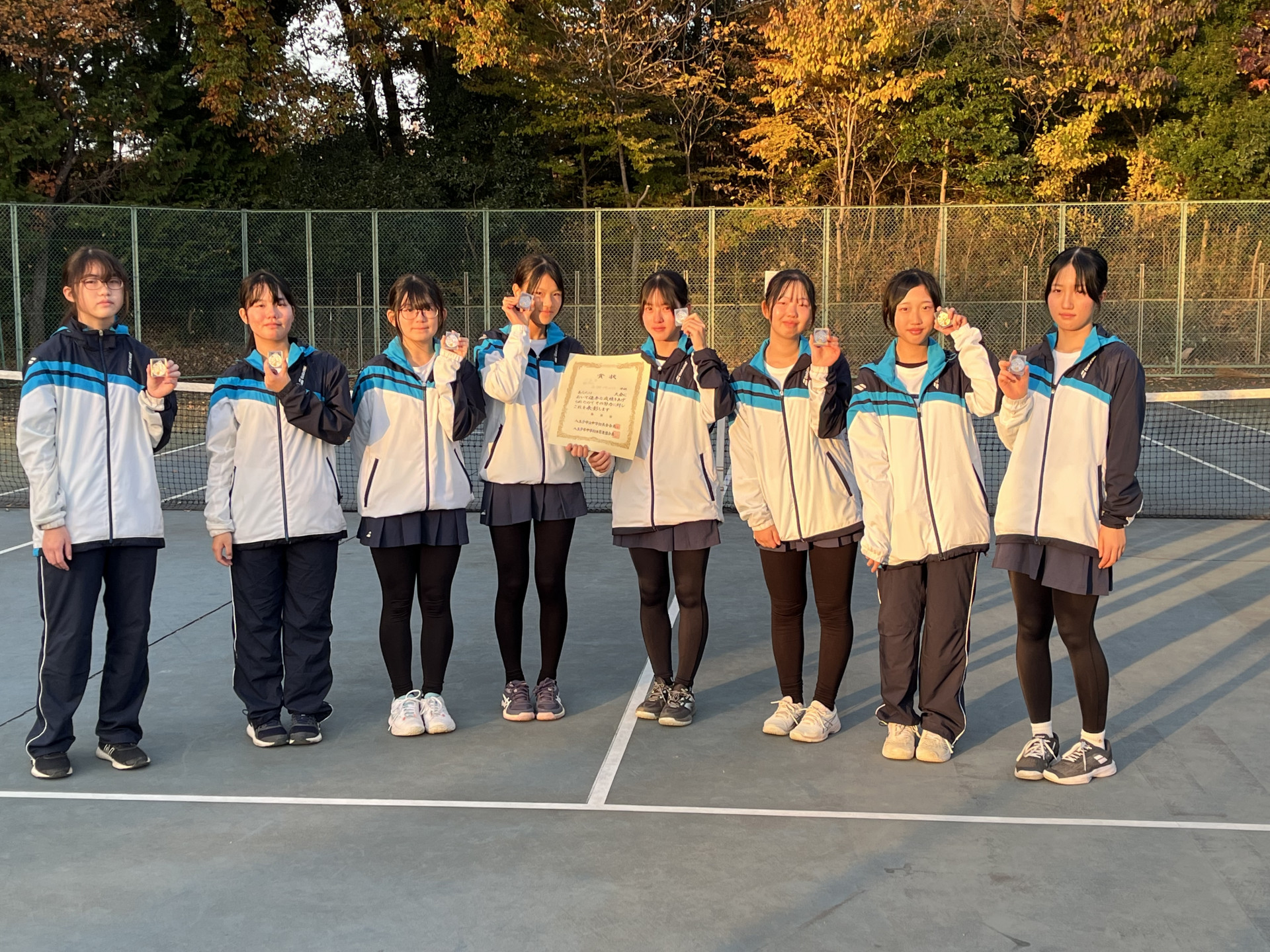 前期硬式テニス部女子_八王子大会二位