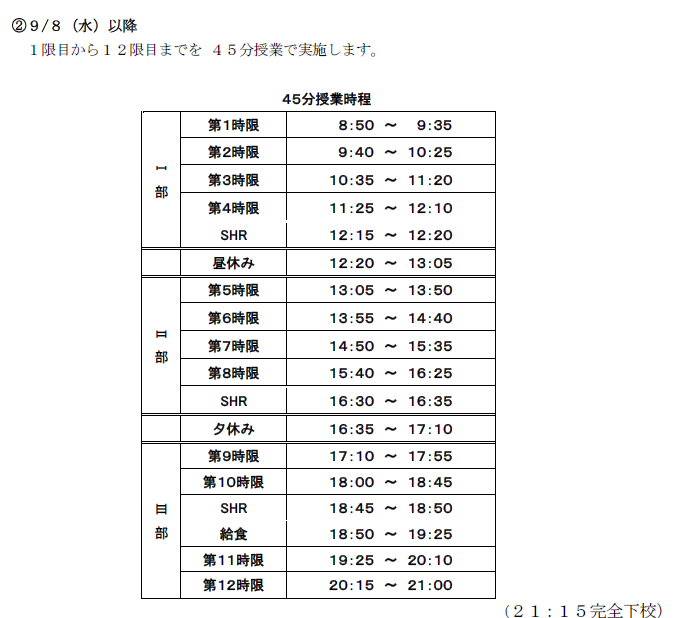 45分時程