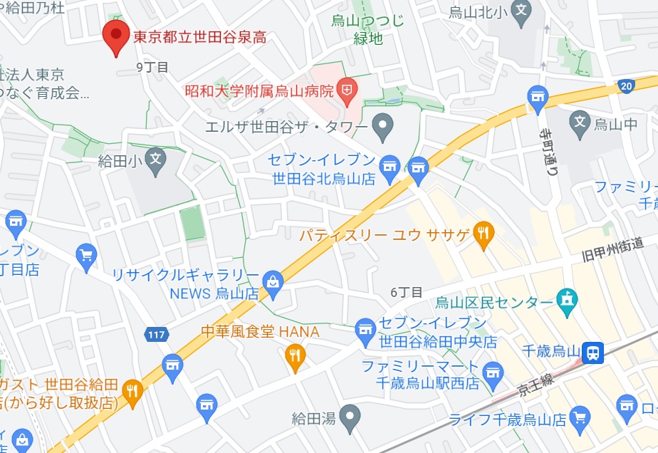 世田谷泉グランド地図