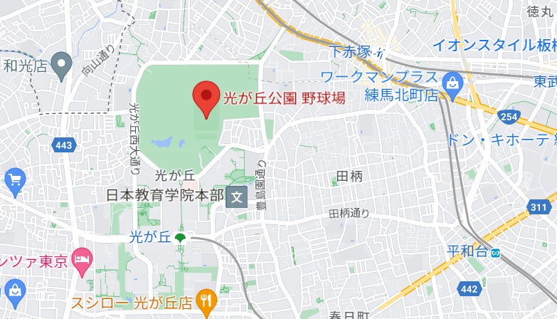 光が丘公園グランド地図