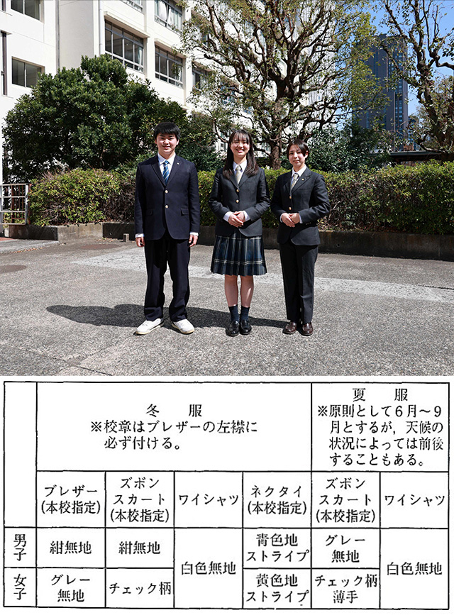 代表的な男女の制服の写真