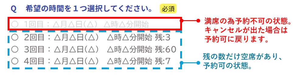 申込フォームの見方