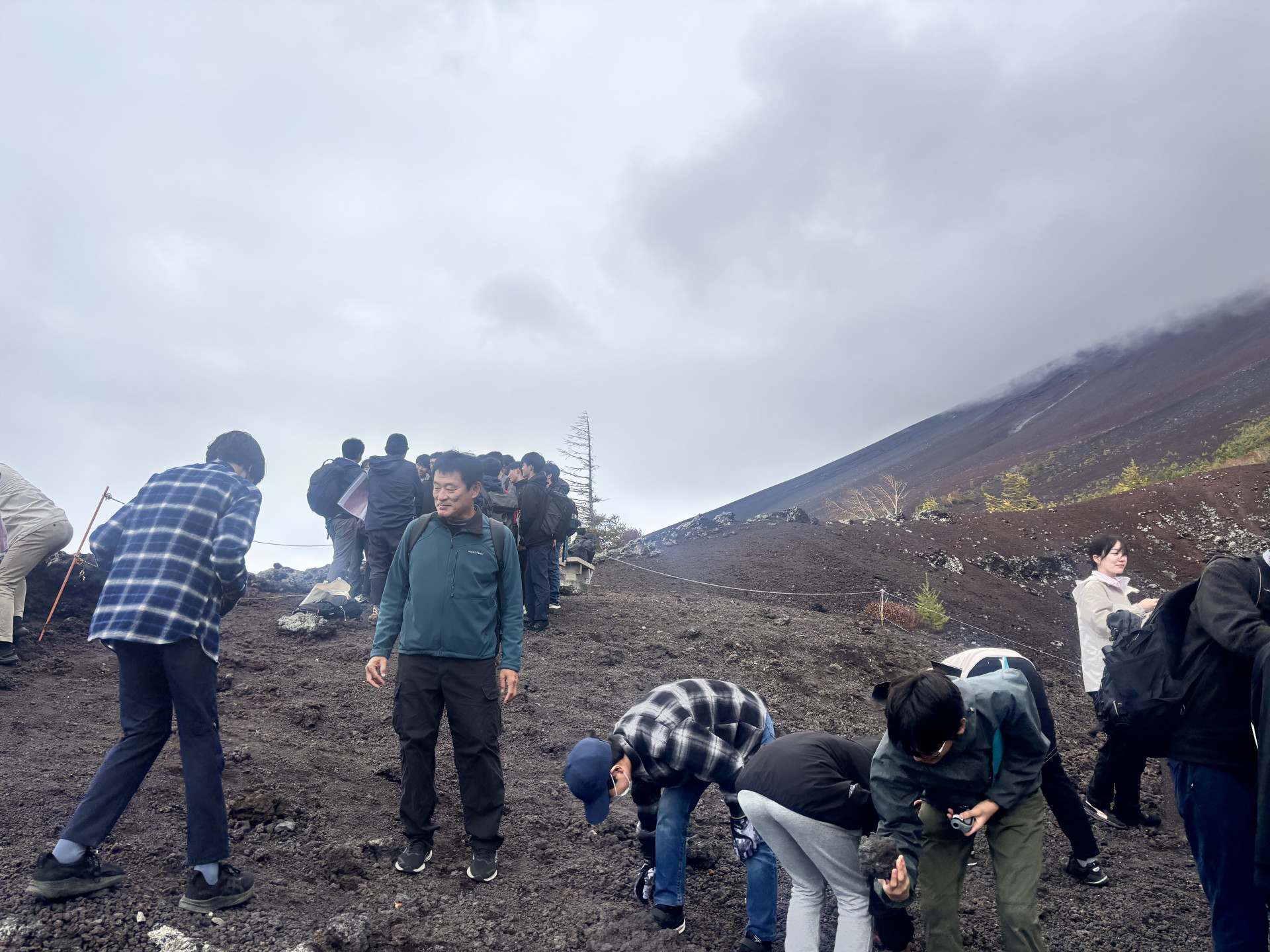 噴火により植生がなくなった場所（火山弾）