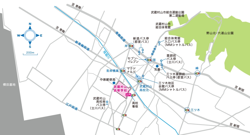 本校の周辺地図