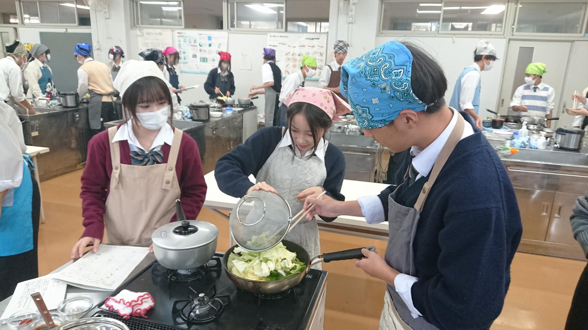 キャベツ炒める