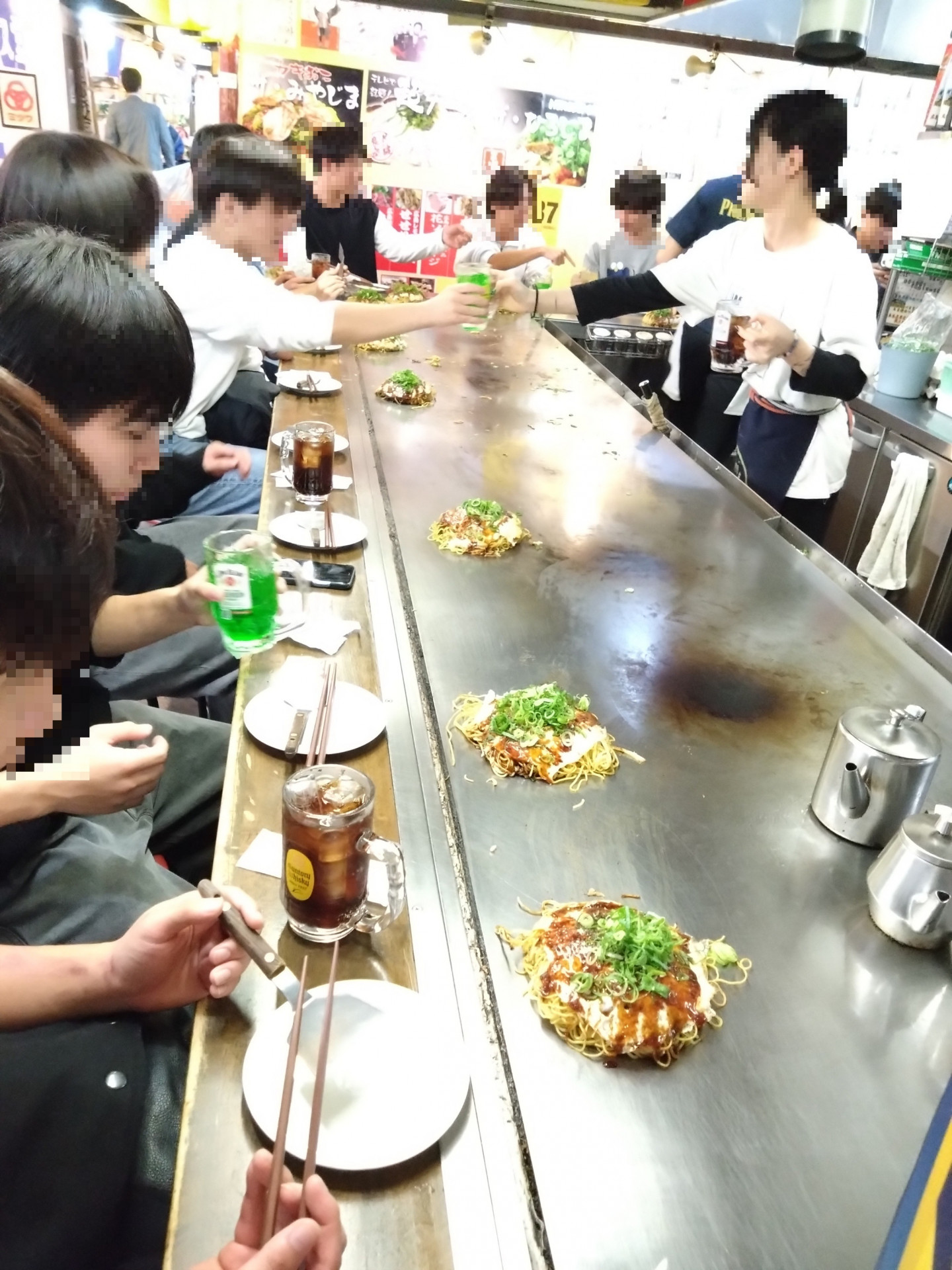 お好み焼き生徒モザイク