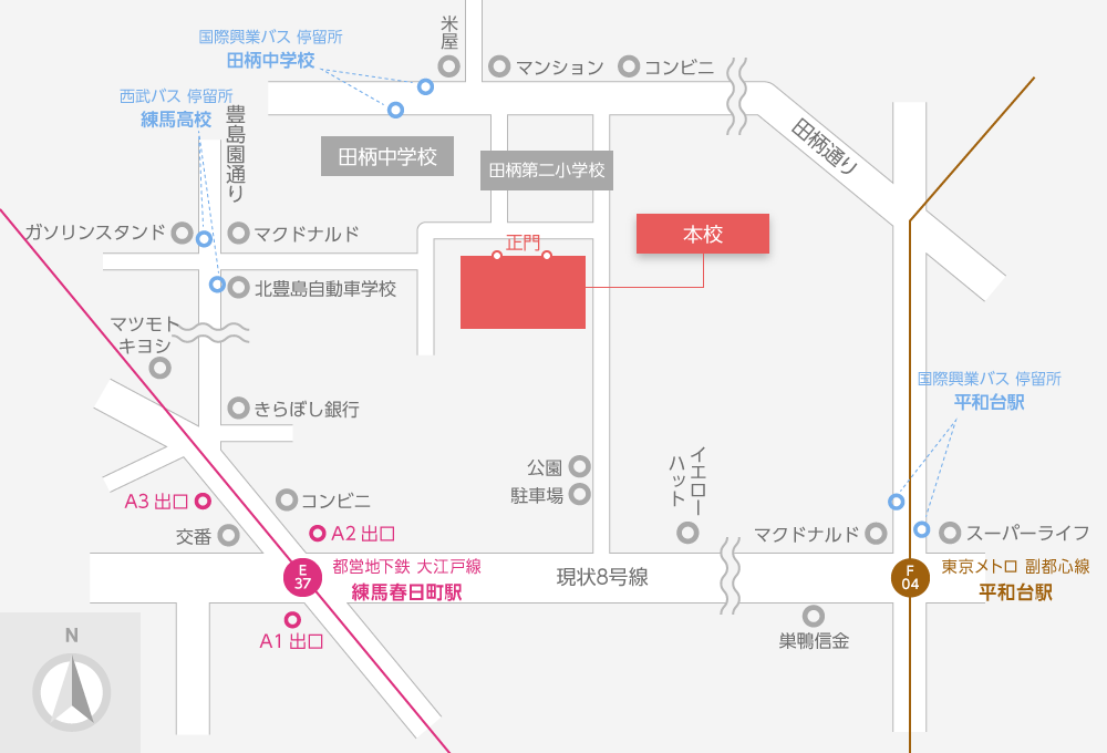 本校の周辺地図