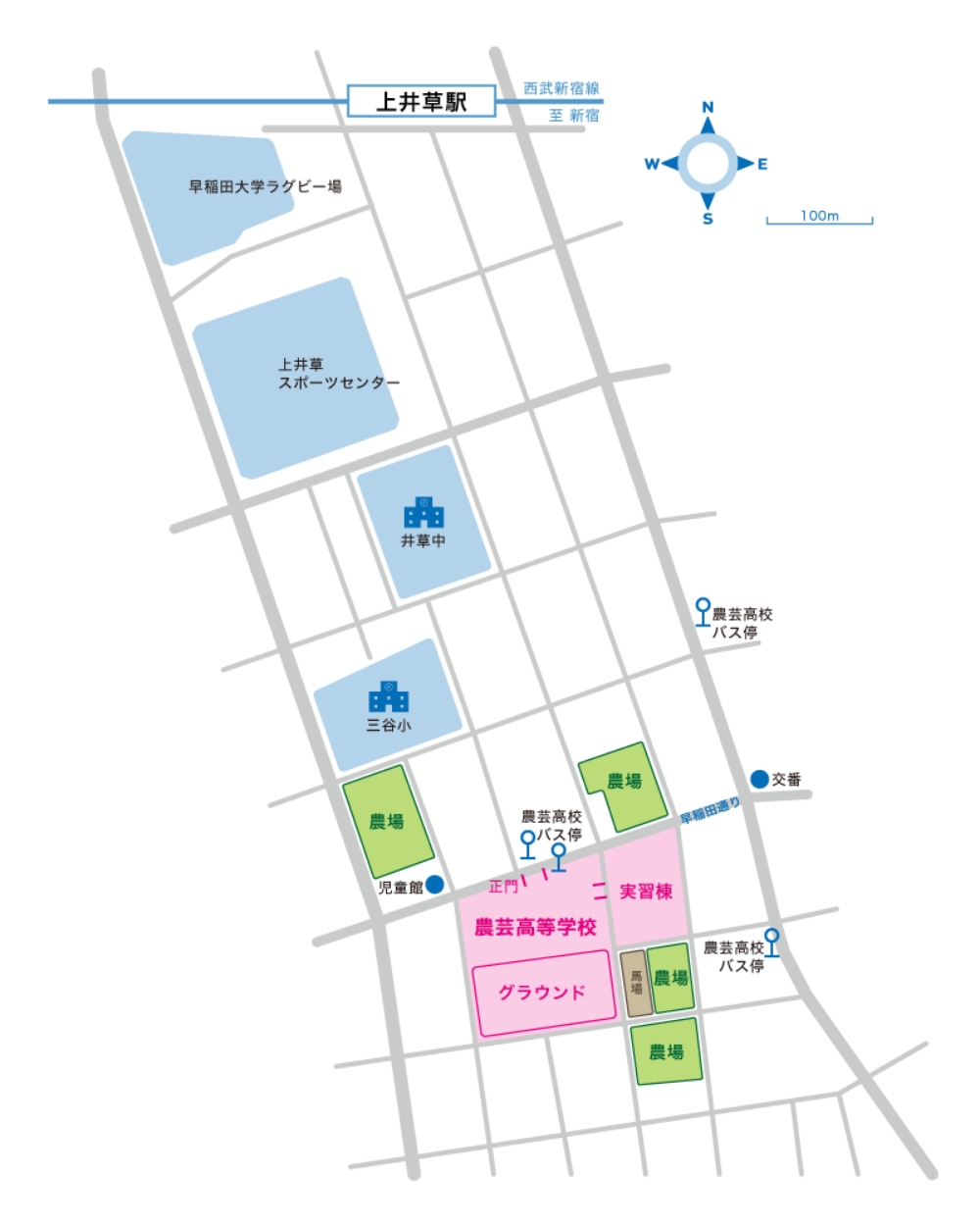 本校の周辺地図