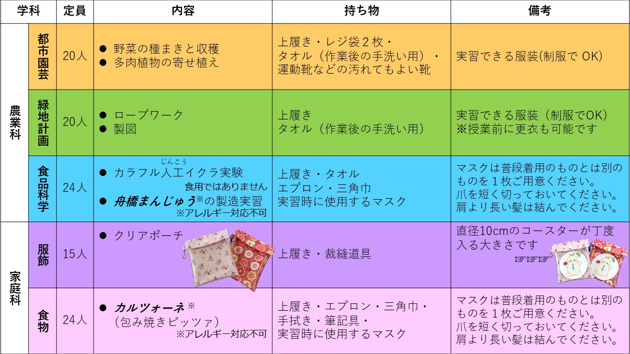 2025年度_11月体験入学一覧