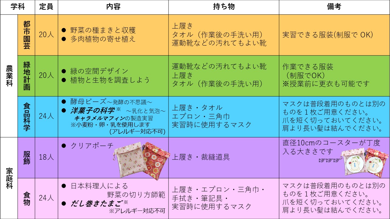 2026年度_体験入学一覧10月