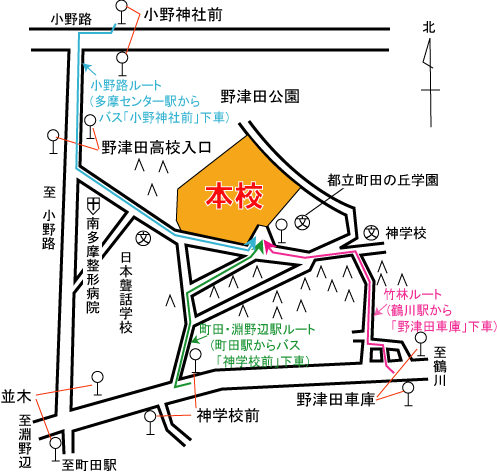 バス下車後の道案内（地図）