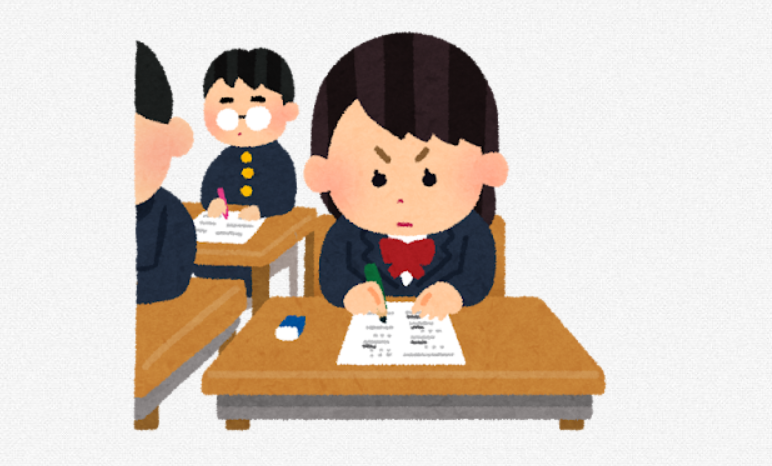 テスト・受験中の生徒イラスト