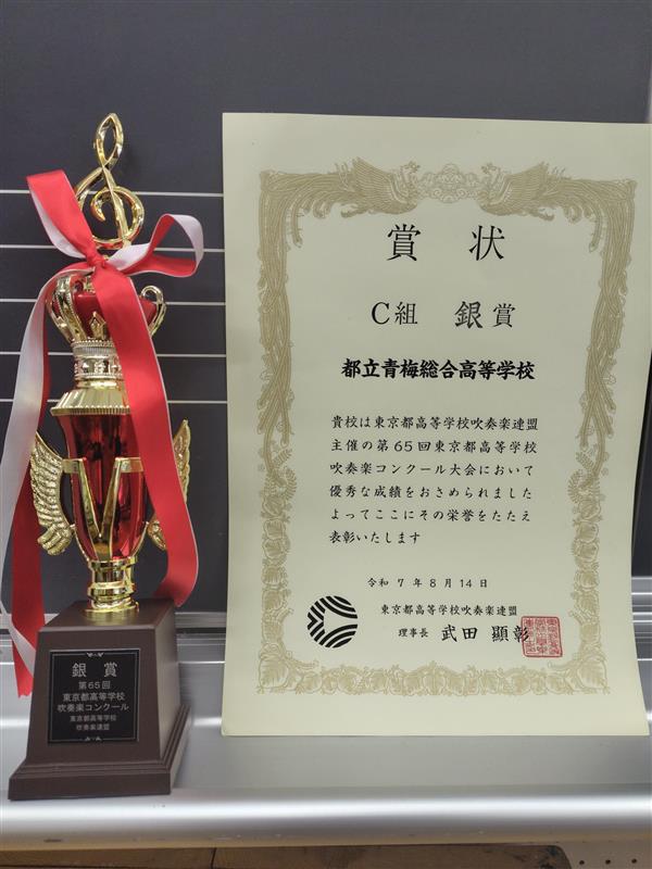 トロフィー、賞状