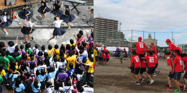 文化祭と体育祭の写真