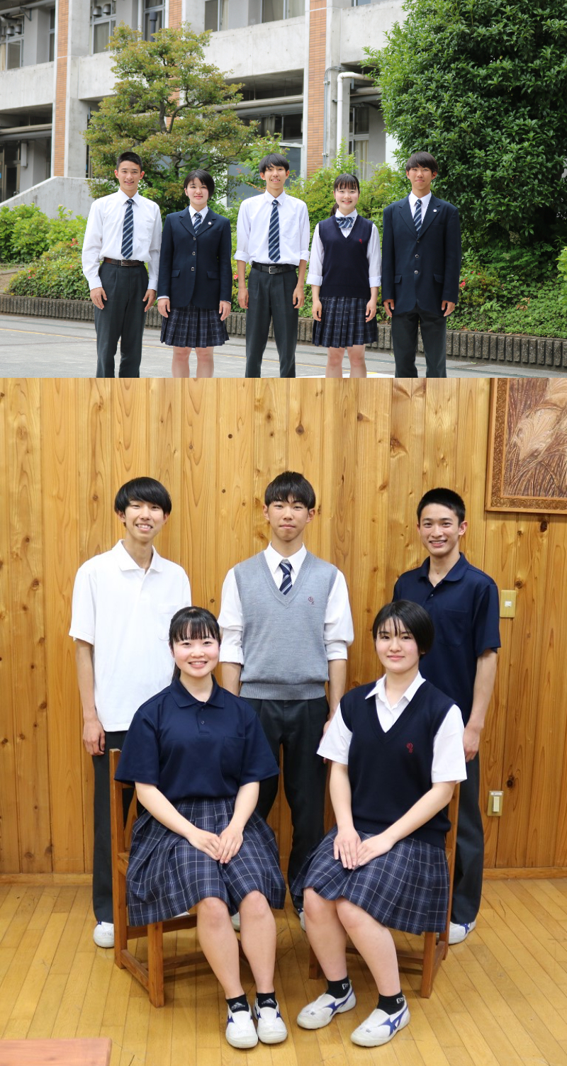 男女の夏冬制服の写真