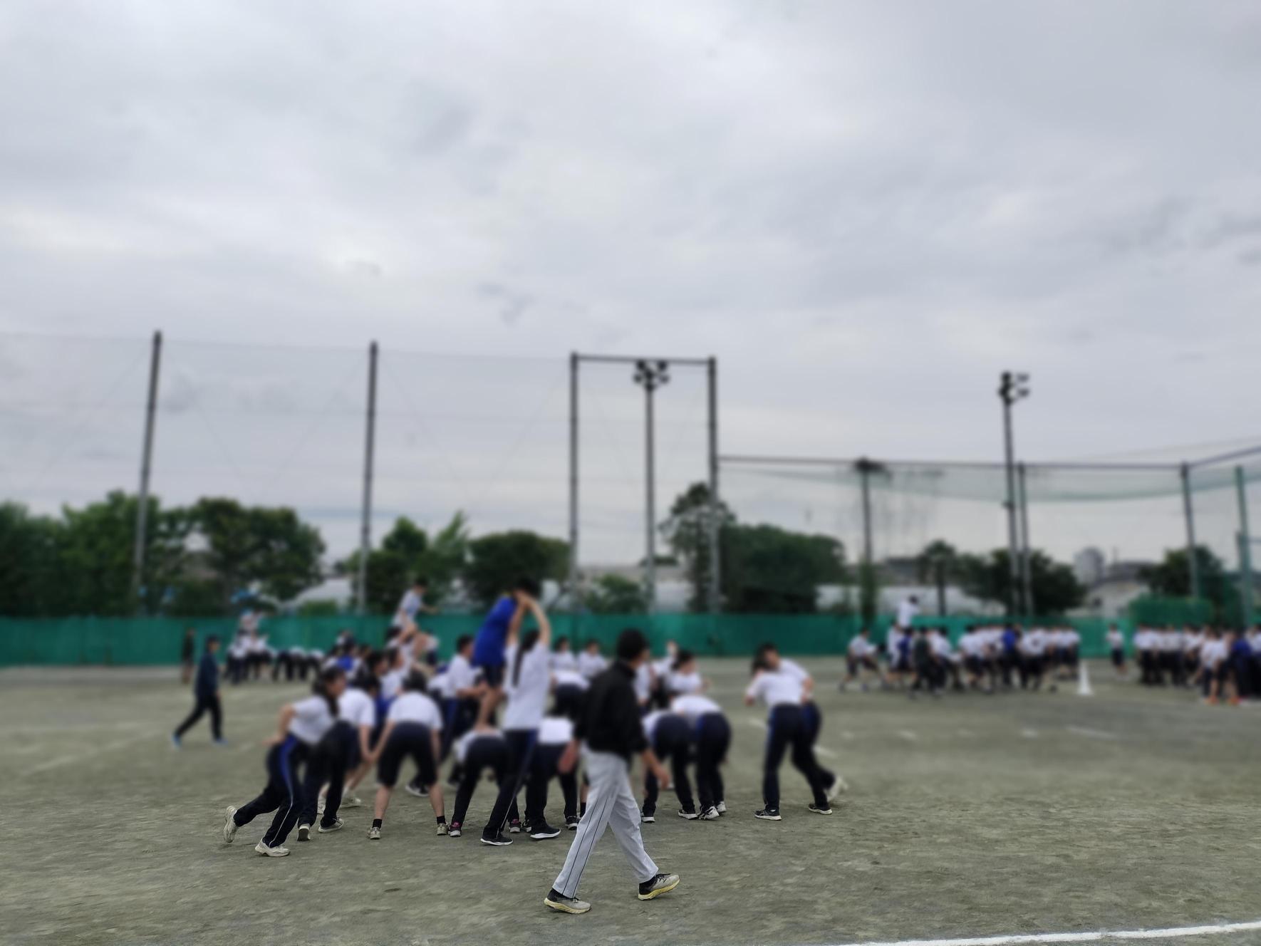 ２年体育祭学年練習いかだ流し