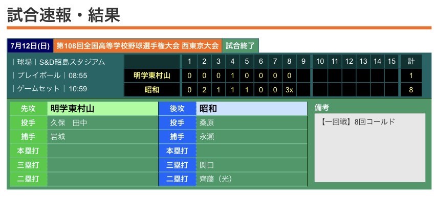 夏大二回戦