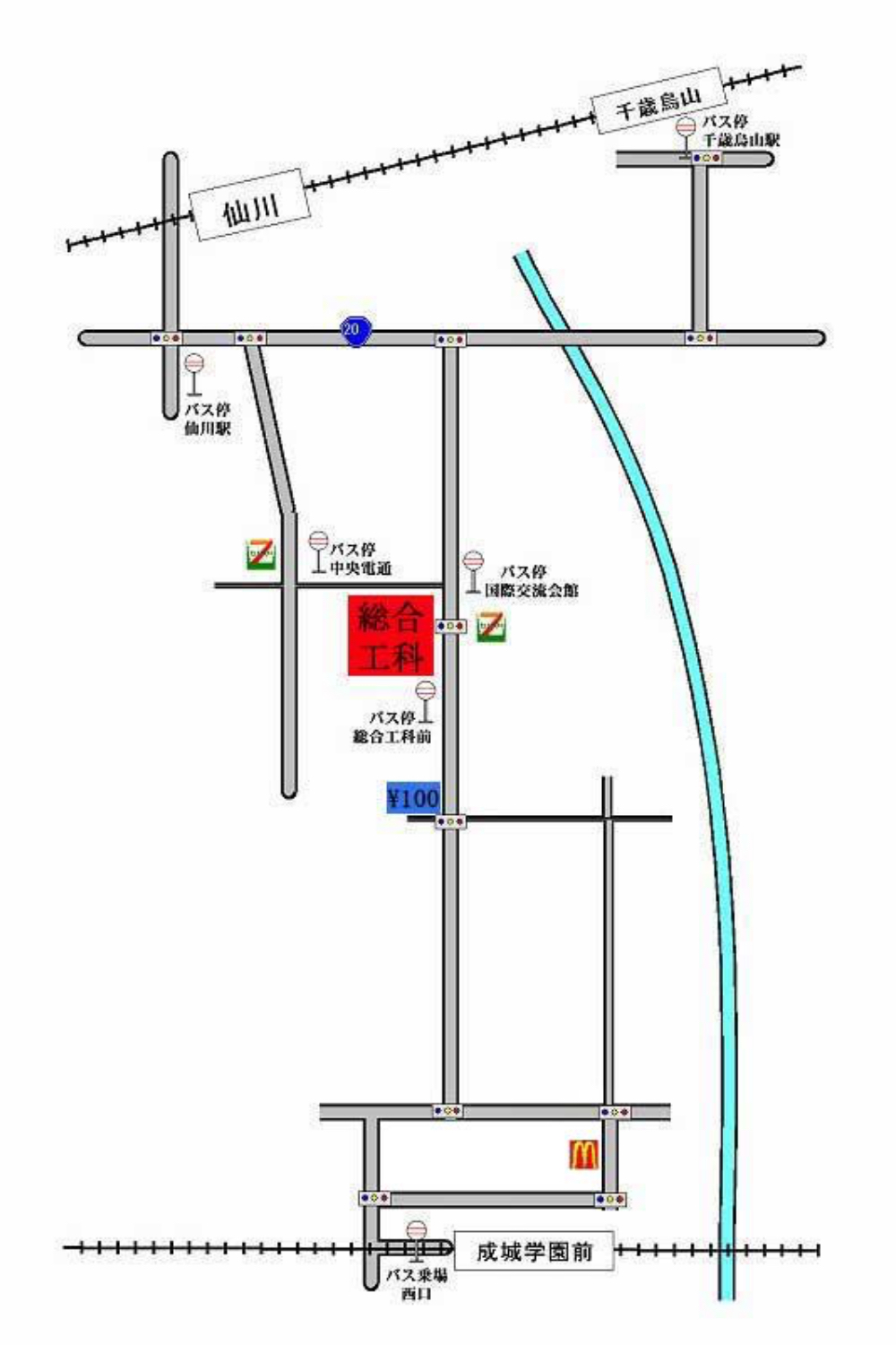 本校の周辺地図