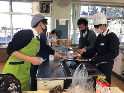 フランスの料理作成中
