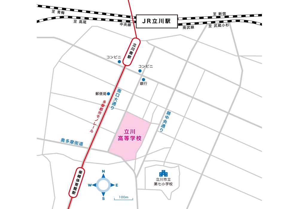 本校の周辺地図