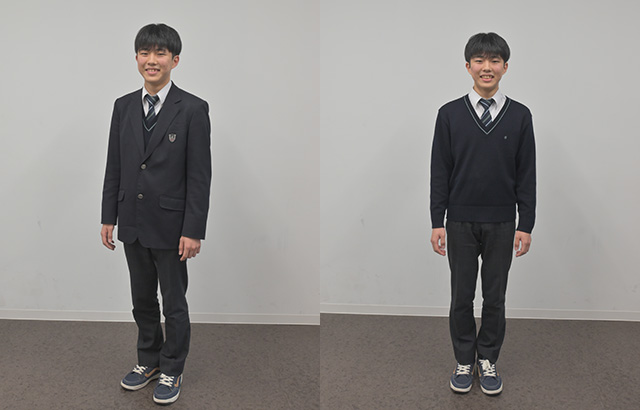 男子の秋冬服の写真