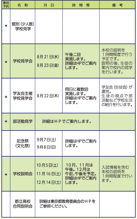 行事予定