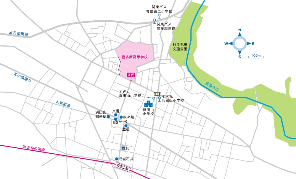 本校の周辺地図